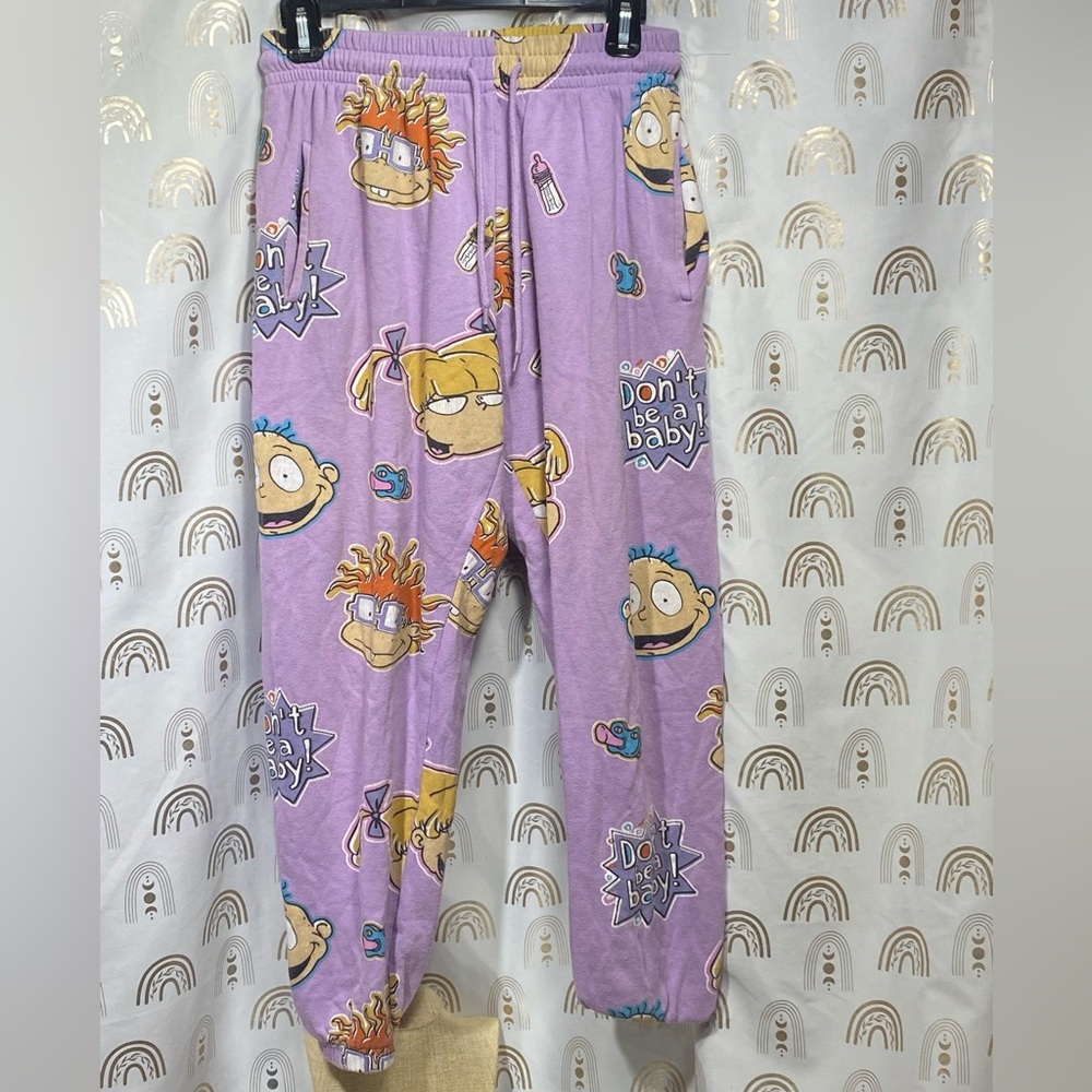 Nickelodeon Purple Pajama Bottoms with Cartoon Characters